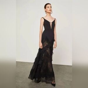 BCBG Maxazria Elegant Black Evening Gown, Size 8